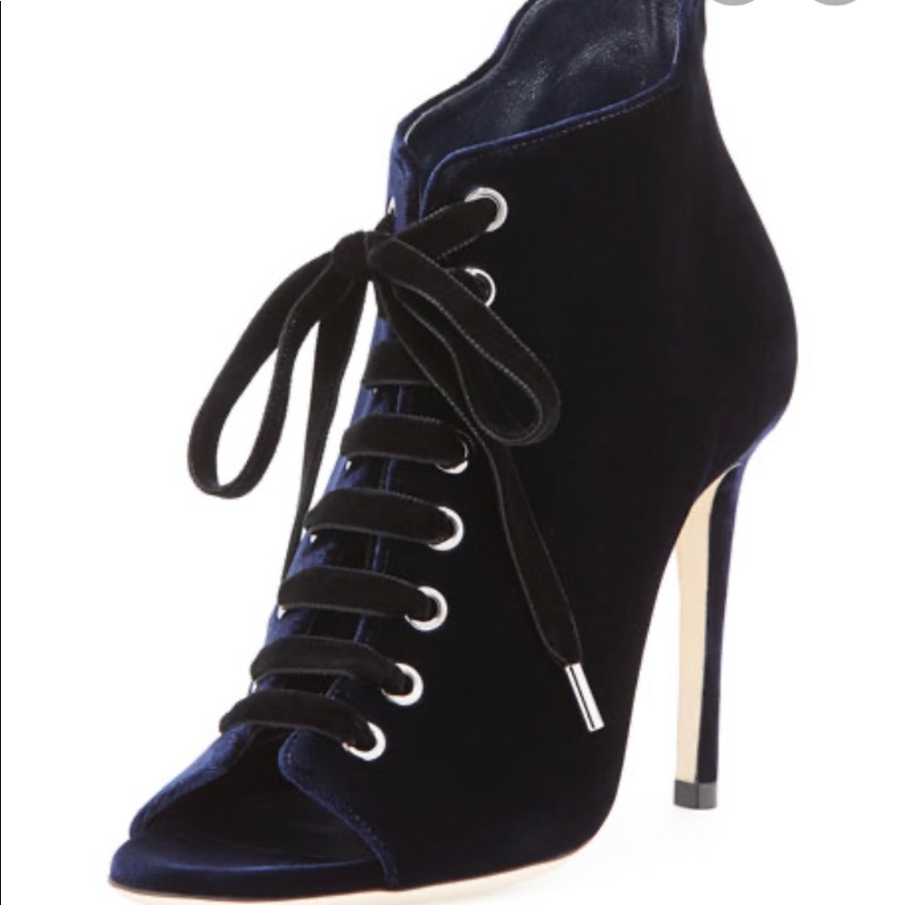 Jimmy choo authentic navy lace up heels/booties